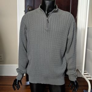 Pendleton grey 1/4 zip cable knit sweater